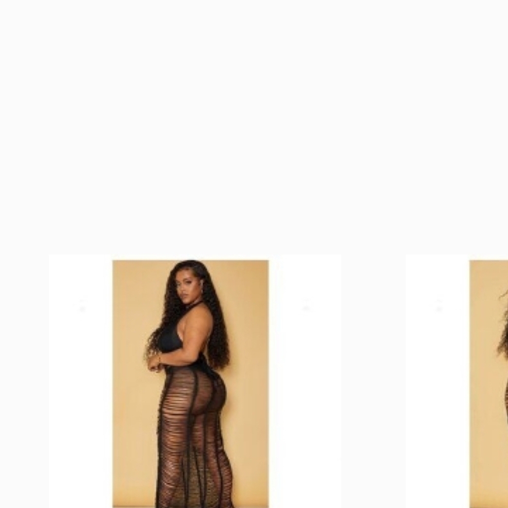 PrettyLittleThing Black Sheer Maxi Dress - Picture 2 of 3